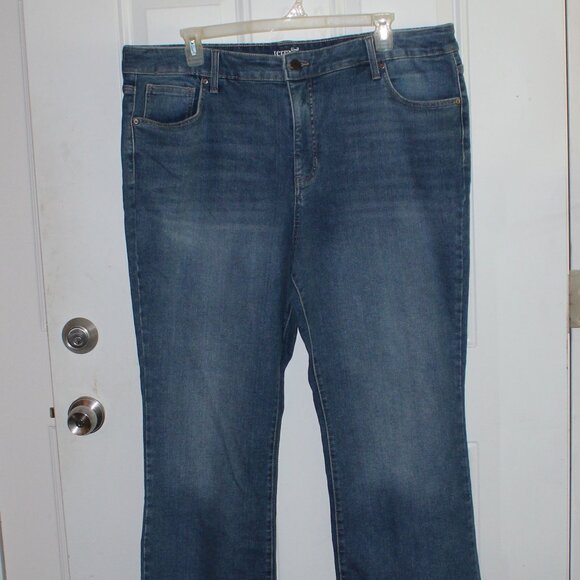 Terra & Sky Flare Leg Denim Jeans Frayed Hem 22W - Picture 3 of 8